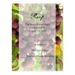 Elegant Vineyard Purple/Green Grapes Wedding RSVP Post Card