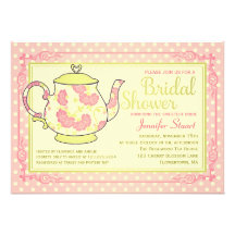 Elegant Vintage Floral Tea Bridal Shower Announcement