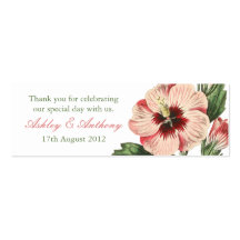Elegant vintage hibiscus flower floral Favour Tags Business Card Template