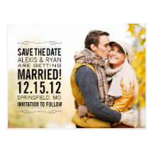 Elegant Vintage Save The Date Wedding Postcard
