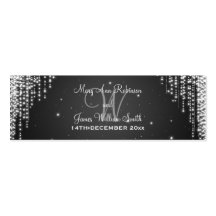 Elegant Wedding Favour Tag Night Dazzle Black Business Card Templates