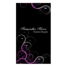 Elegant Wedding Planner Business Card Pink Swirl