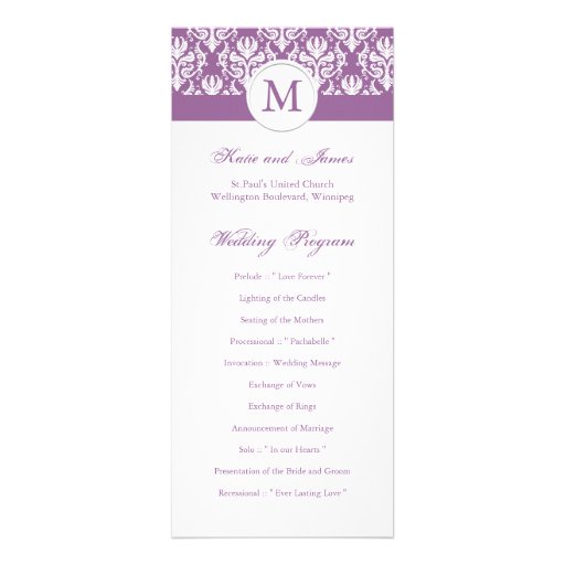 Elegant Wedding Program Template Personalized Invitations
