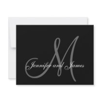 Elegant Wedding RSVP Card with Monogram Personalised Invite