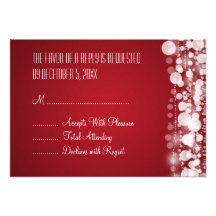 Elegant Wedding RSVP Dotted Red Personalized Announcement