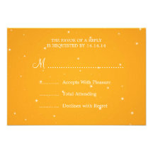 Elegant Wedding RSVP Sparkling Chain Orange Custom Announcement