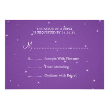 Elegant Wedding RSVP Sparkling Chain Purple Personalized Announcement