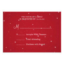 Elegant Wedding RSVP Sparkling Chain Red Personalized Invite