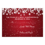 Elegant Wedding RSVP Winter Sparkle Red Invitation