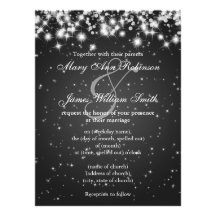 Elegant Wedding Save The Date Winter Sparkle Black Custom Invite
