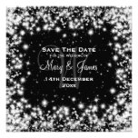Elegant Wedding Save The Date Winter Sparkle Black Personalised Invitation
