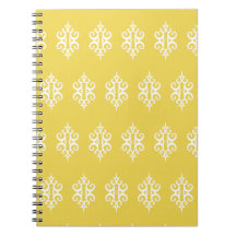 Elegant White and Yellow Notebook