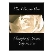 Elegant White Rose Wedding Invitation
