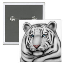 Elegant White Tiger Pin