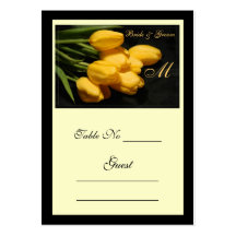 Elegant Yellow Tulip Wedding Table Place Card Business Cards