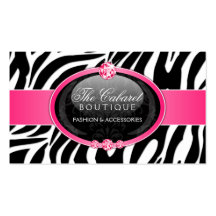 Elegant Zebra Fashion Jewellery Business Cards