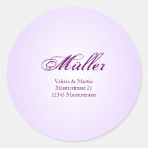 Elegante Adressaufkleber in Lila für Ihre Hochzeit