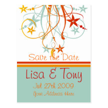 Elegante Swirls for Save The Date - Customised Post Cards