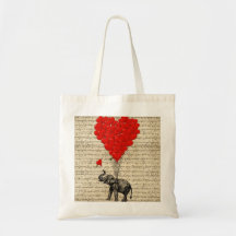 Elephant and heart shaped balloons bag