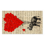 Elephant and heart shaped balloons business card
