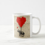 Elephant and heart shaped balloons coffee mugs