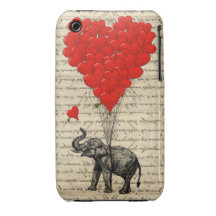 Elephant and heart shaped balloons iPhone 3 covers
