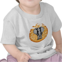 Elephant and Vintage Faded Sun Tee Shirt