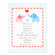 Elephant Baby Shower Invitation for Boys
