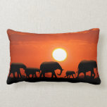 Elephant family and African mud cloth Pillow