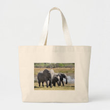 Elephant family canvas bags