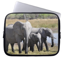 Elephant family laptop computer sleeves