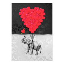 Elephant & heart balloons announcement