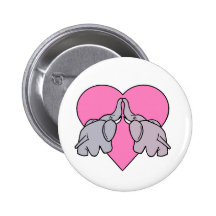 Elephant Heart Pinback Button