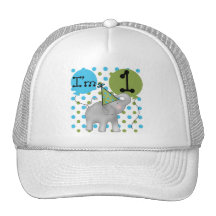 Elephant I'm 1 First Birthday Tshirts and Gifts Hats
