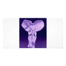 Elephant in purple personalized photo card