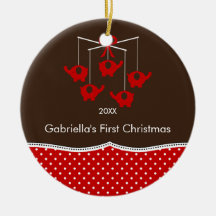 Elephant Mobile Baby's First Christmas Ornament