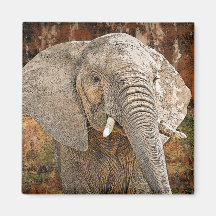 Elephant painting African art Magnet
