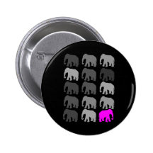 Elephant PopArt Gifts Pinback Buttons