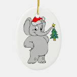 Elephant Santa Hat Ornament