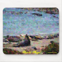 Elephant Seal at Play Sunset Angel Mouse Pad