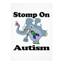Elephant Stomp On Autism Awareness Design Personalized Invitations
