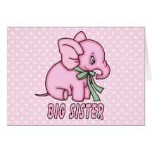 Elephant Toy Big Sister Card