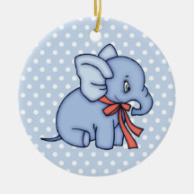 Elephant Toy Blue Christmas Tree Ornament