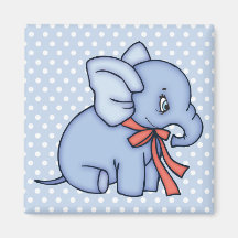 Elephant Toy Blue Refrigerator Magnet
