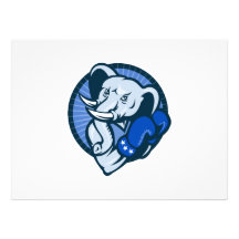 Elephant With Boxing Gloves Democrat Mascot Custom Invitation