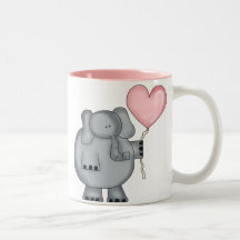 Elephant with Heart Balloon Coffee Mug