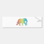 Elephant with Lines Bumper Sticker