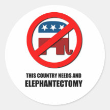 Elephantectomy Round Sticker