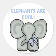 Elephants Are Cool Round Sticker