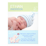 Elephants Baby Boy Photo Birth Announcements